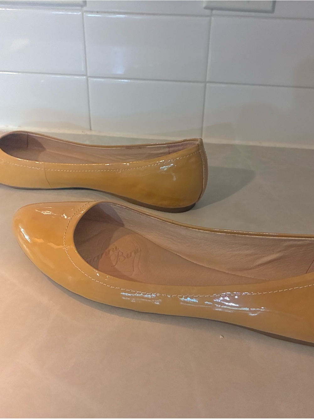 Gianni Bini Yellow Patent Leather Ballet Flats